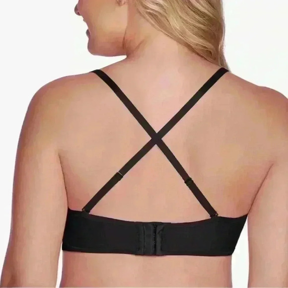 Vanity Fair Black Strapless Smooth Back 5 Way Stretch Bra Women’s Size 36DD - Picture 2 of 16